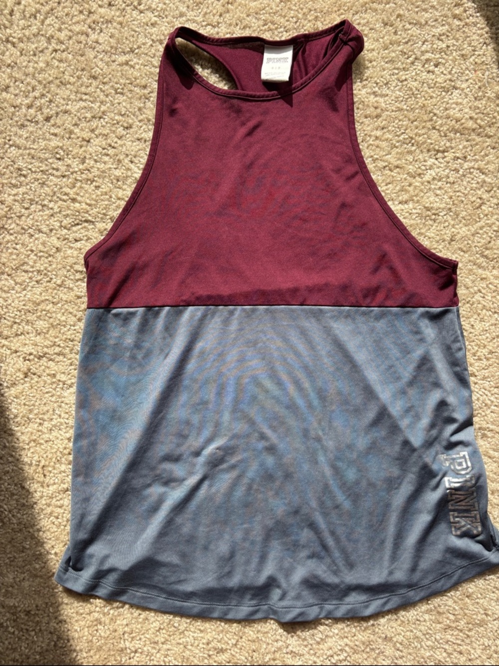 PINK Victoria's Secret Grey/Maroon tank top